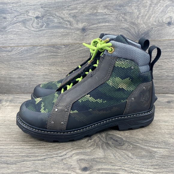 Wolverine Halo Forge USPR Camo Leather Lace Up Work Boots Men's 7.5 M USA